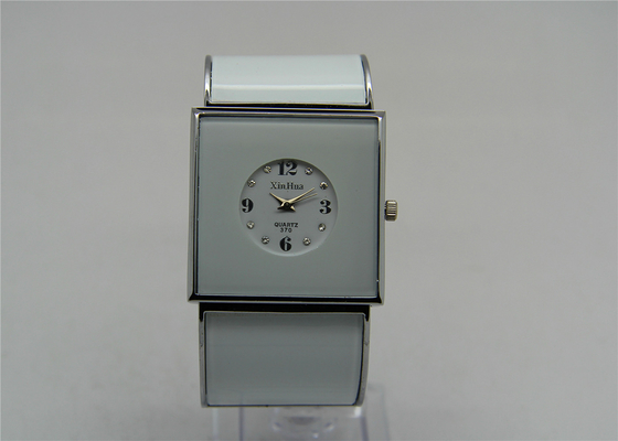 White glass Square Vogue Ladies Bracelet Watch , Japanese analog quartz movement