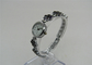 Flower strap Japan movement ladies silver bracelet watch with PNP plating