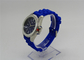 Zinc  Alloy round Gent Silicone Strap Watch / silicone wristband watch