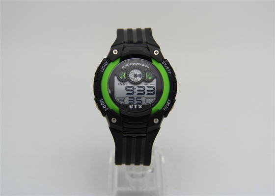 La luce blu 30 di EL di Digital del signore di sport del cronometro LCD dell'orologio misura resistente con un contatore di acqua