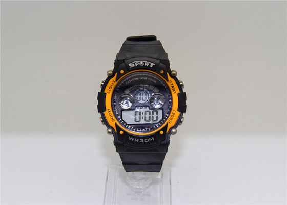 L'orologio della cinghia del cronometro di EL degli uomini di plastica della luce per lo sport con due specchi convessi